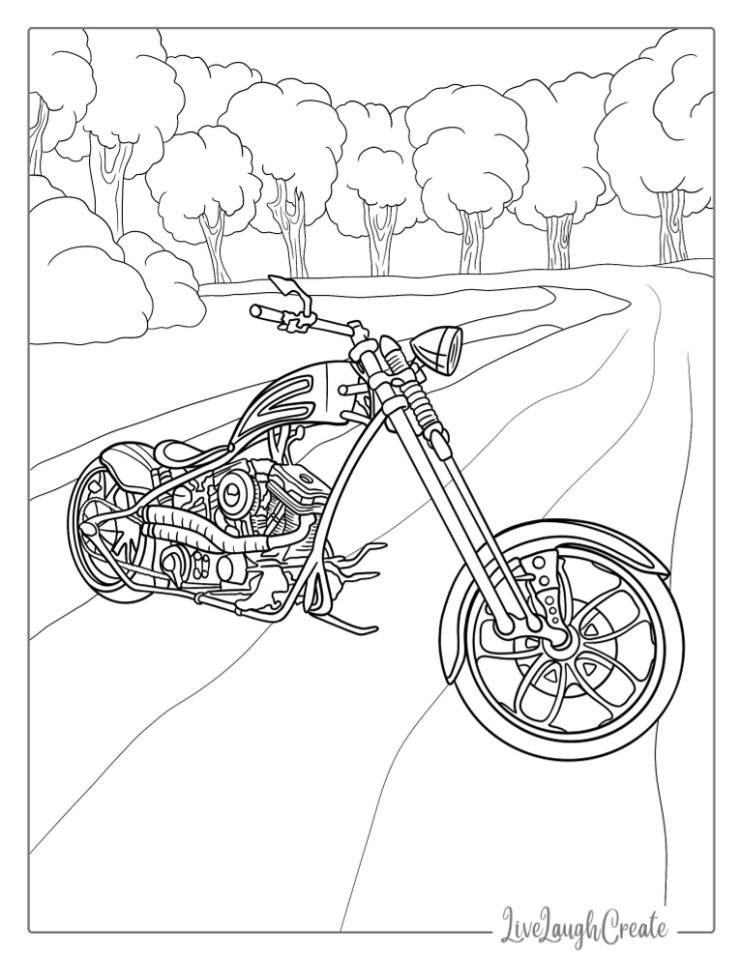 24 Motorcycle Coloring Pages (Free PDF Printables)
