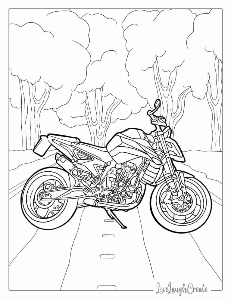 24 Motorcycle Coloring Pages (Free PDF Printables)